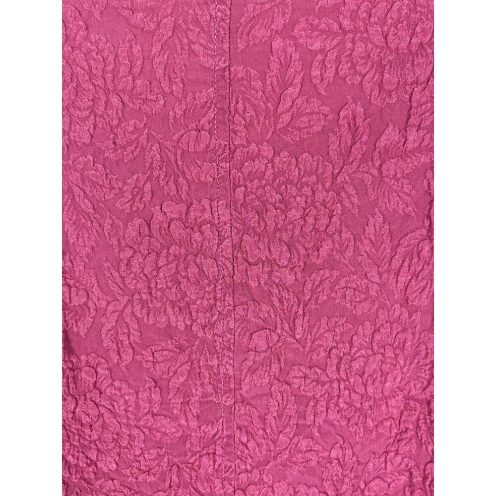 URU Top Women’s XL Berry Silk Textured Floral Jacquard Tunic Artsy Whimsical - Picture 5 of 9